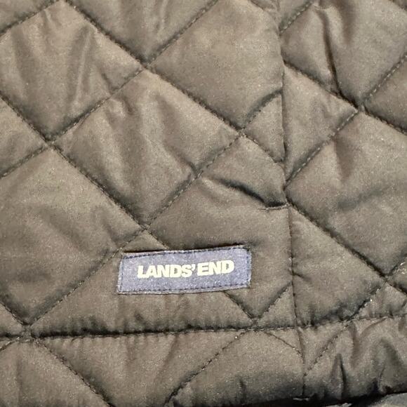 Lands End Women’s Large 14/16 Black Quilted Full Zip Polyester Vest - Picture 5 of 9